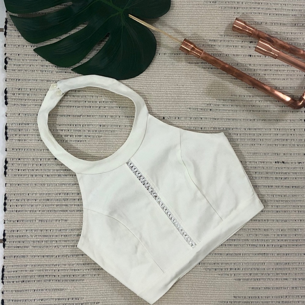 Blue Blush Halter Crop Top